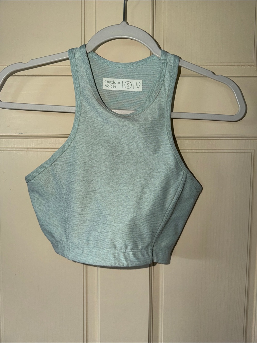 Outdoor Voices Light Mint High-Neck Crop Tank